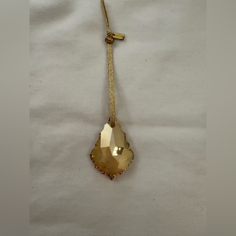 Chan Luu Large Swarovski Ornament 4.5” Gold Ribbon